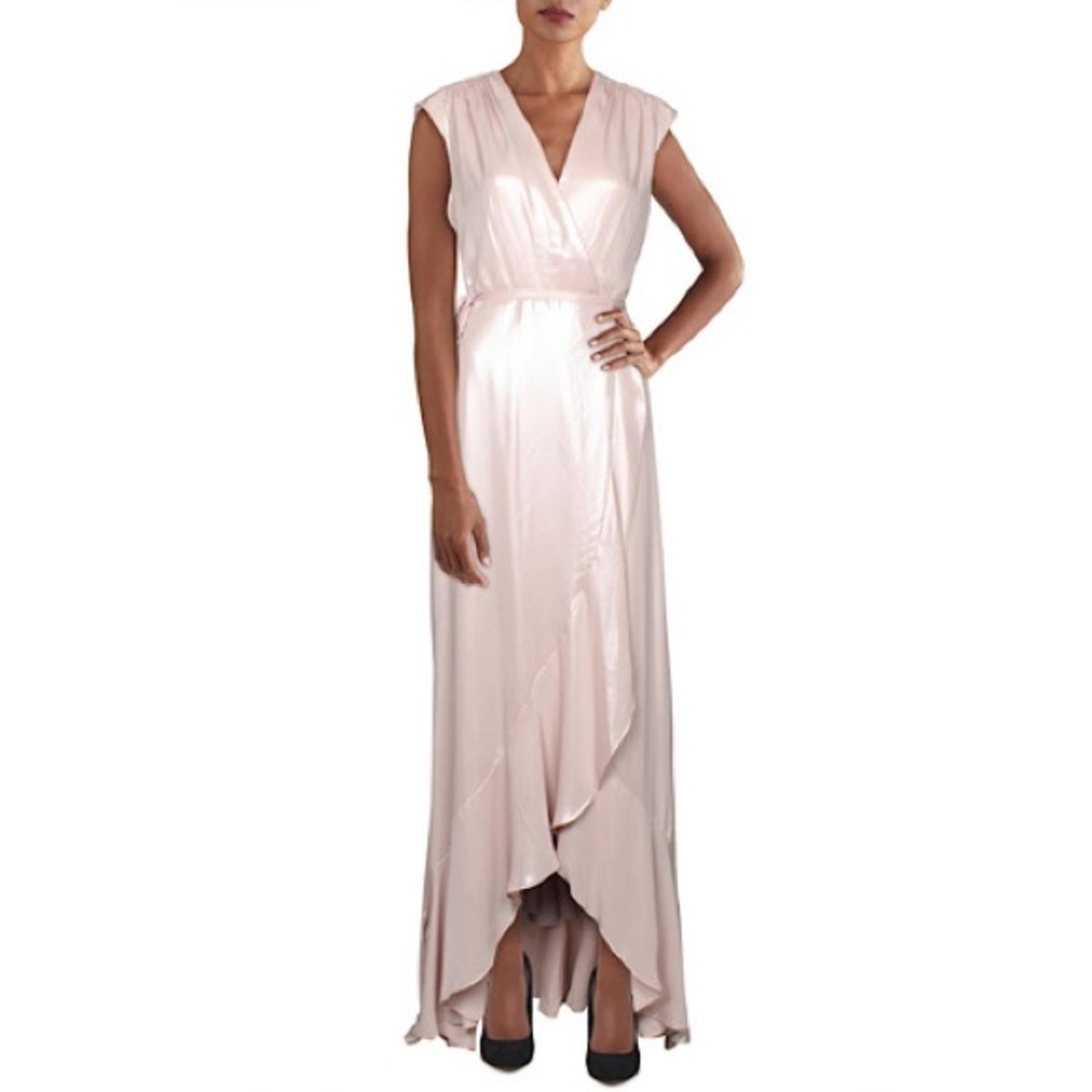 Aqua WOMENS RUFFLED TIE WRAP DRESS